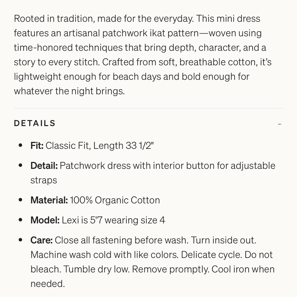 Faherty Blue and Cream Patchwork V-Neck Shift Dre… - image 3